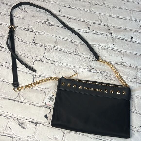 Michael Kors, black Crossbody with gold stud and chain detail - Picture 2 of 11